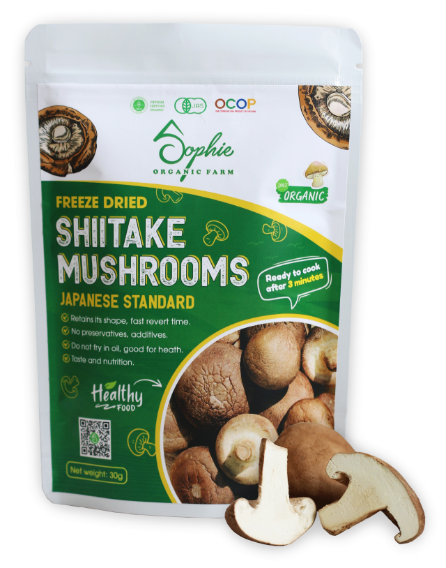 Freeze dried shiitake mushrooms